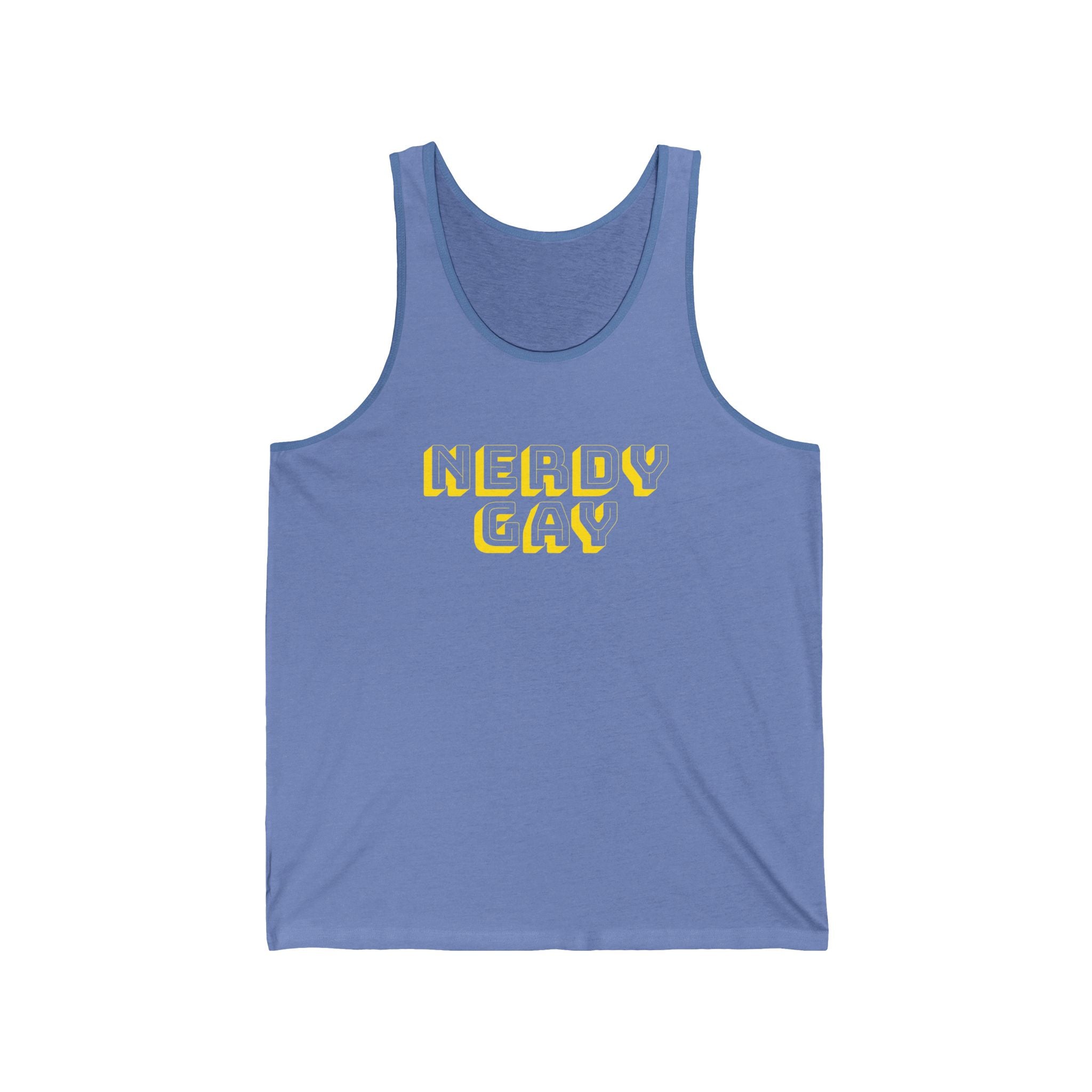 Nerdy Gay Banana/Cobalt Tri-Blend Tank Top
