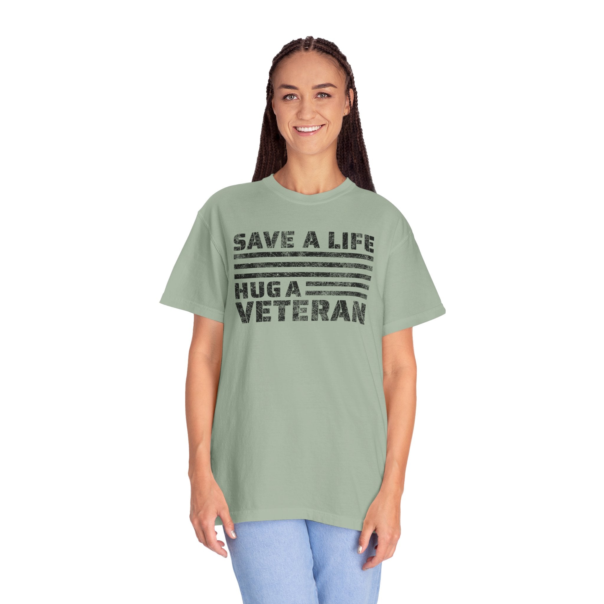 Save A Life; Hug A Veteran - 100% Cotton T-Shirt