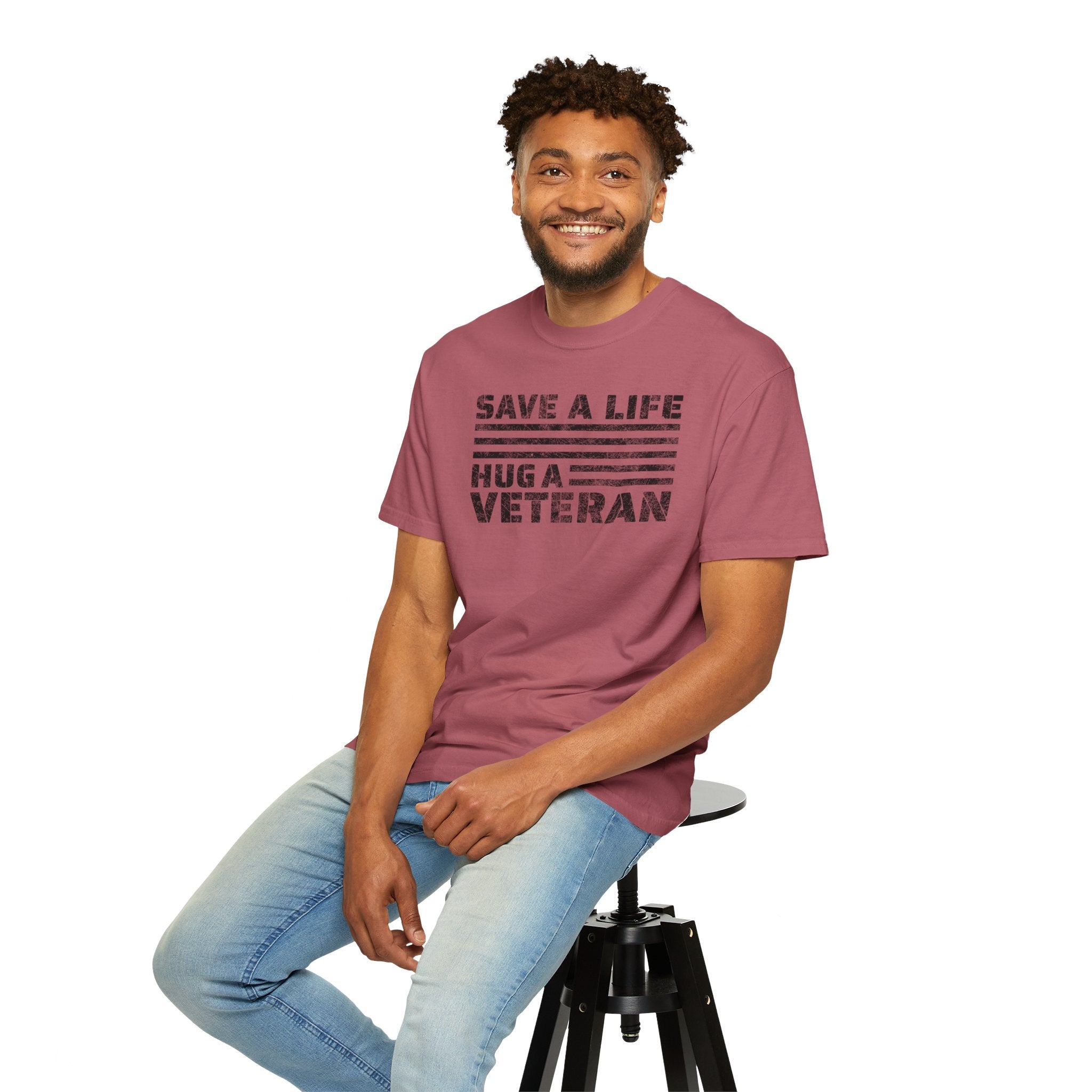 Save A Life; Hug A Veteran - 100% Cotton T-Shirt