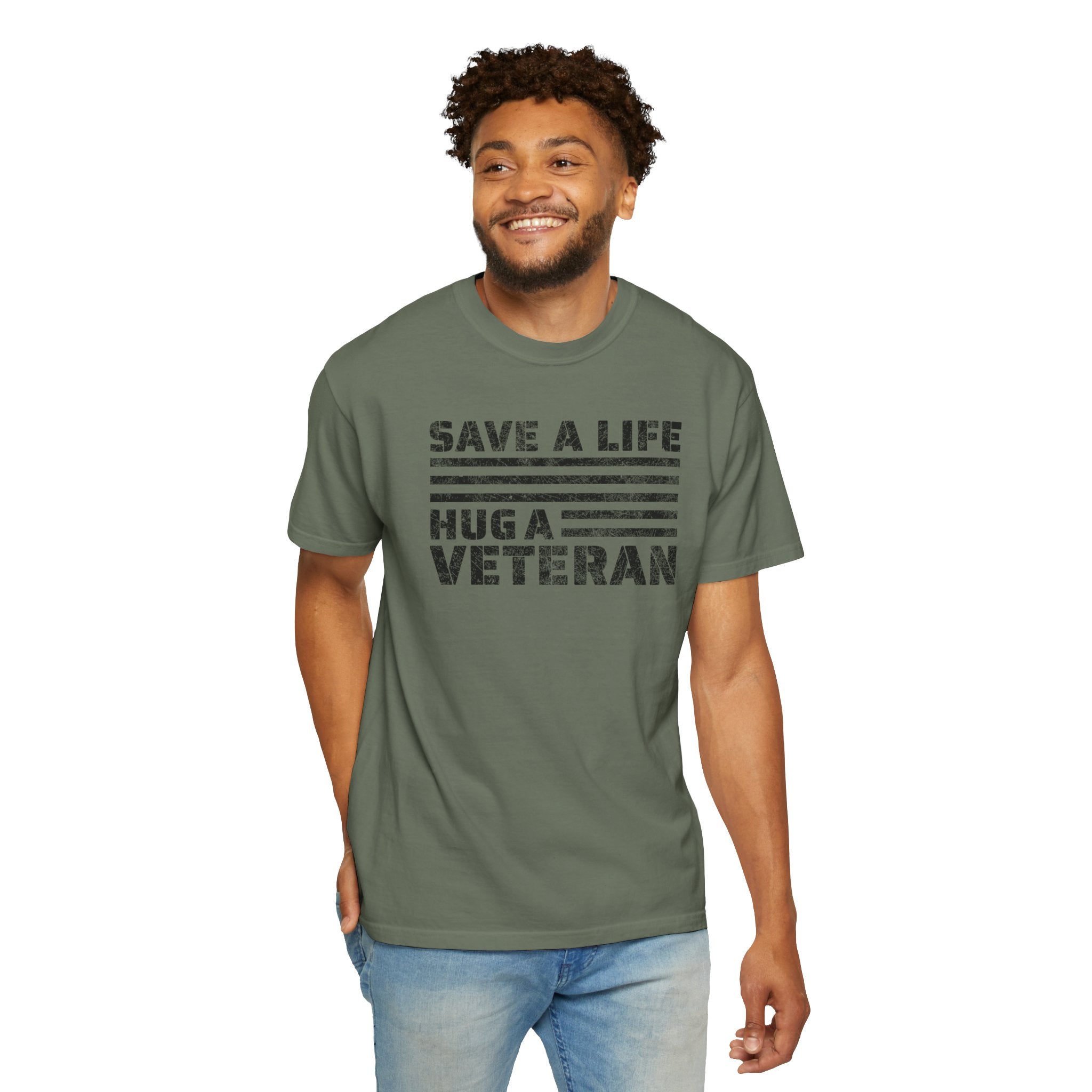 Save A Life; Hug A Veteran - 100% Cotton T-Shirt