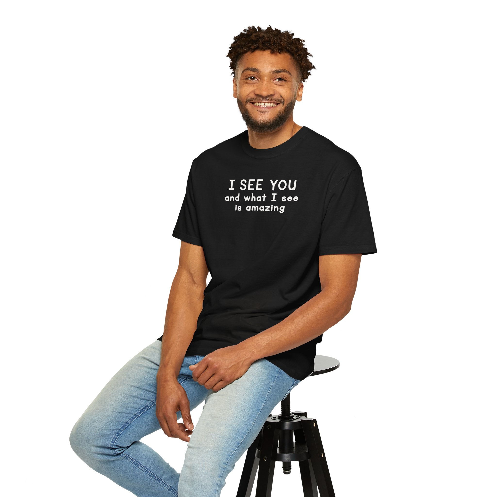 I SEE YOU Bold White 100% Cotton T-Shirt