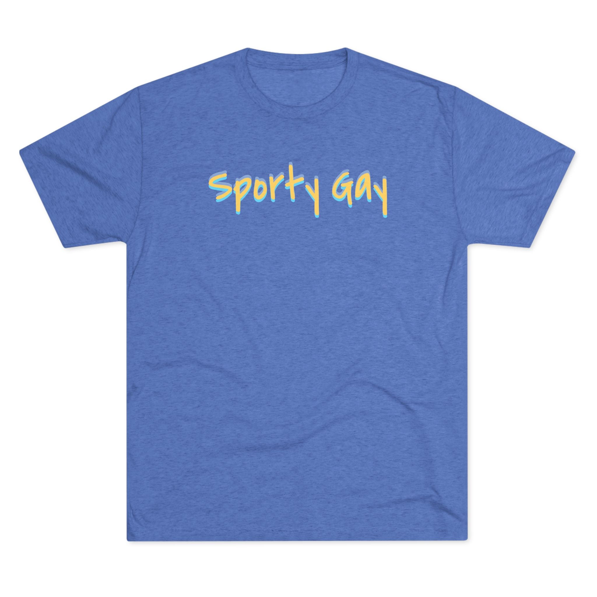 Sporty Gay Royal Blue/Yellow Tri-blend T-shirt