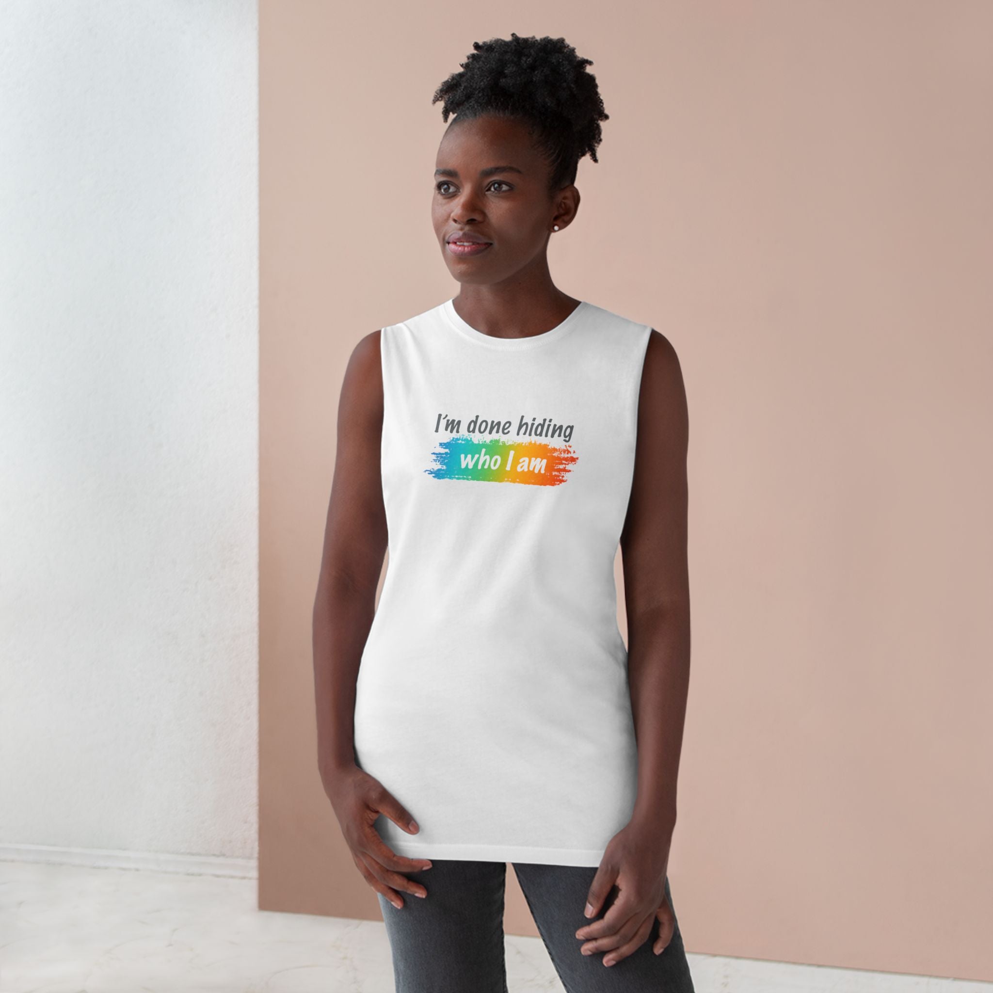 Pride Statement Sleeveless Tank - I'm Done Hiding Who I Am