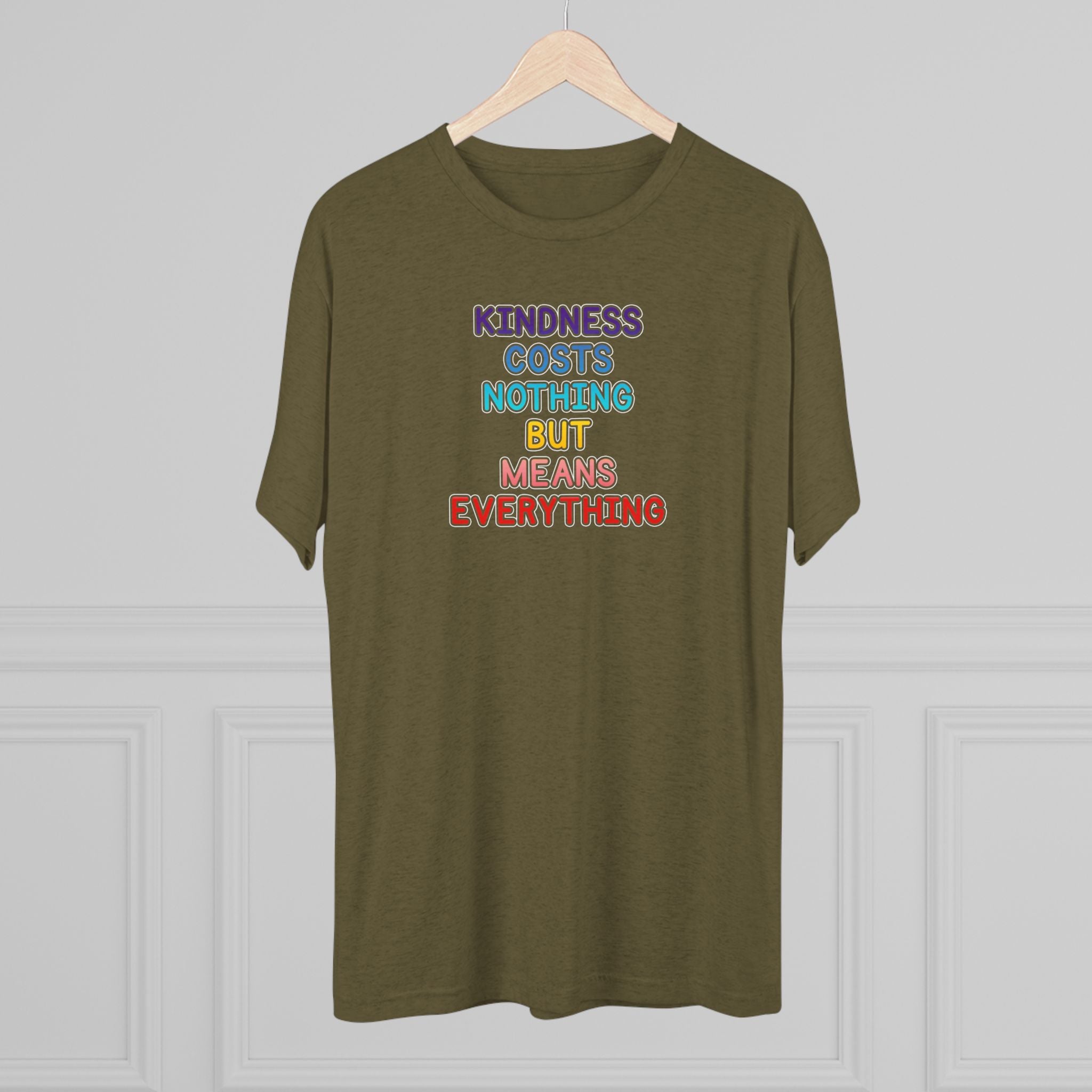 Kindness Costs Nothing Rainbow Tri-Blend T-Shirt
