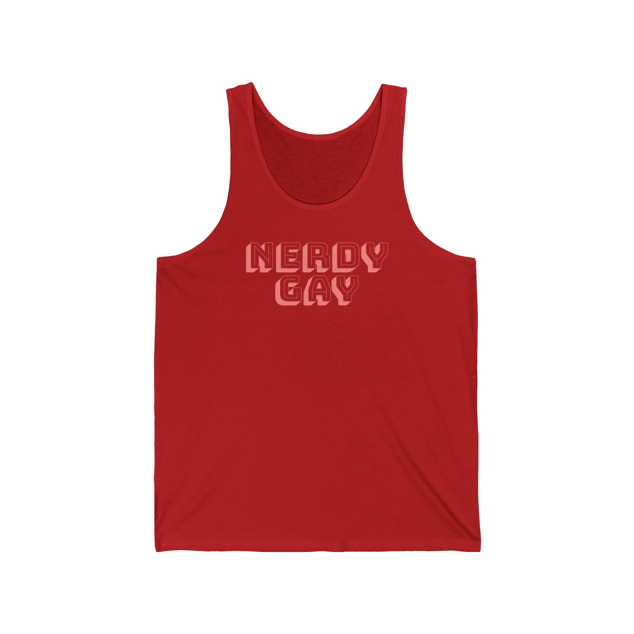 Nerdy Gay Ruby/Red 100% Cotton Tank Top