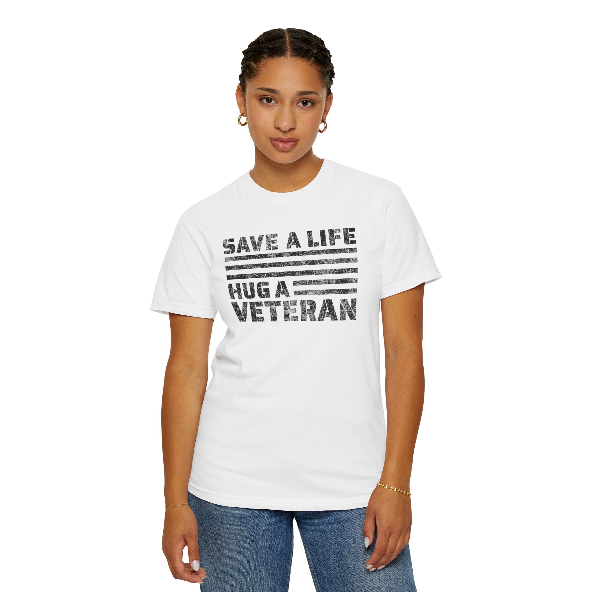 Save A Life; Hug A Veteran - 100% Cotton T-Shirt