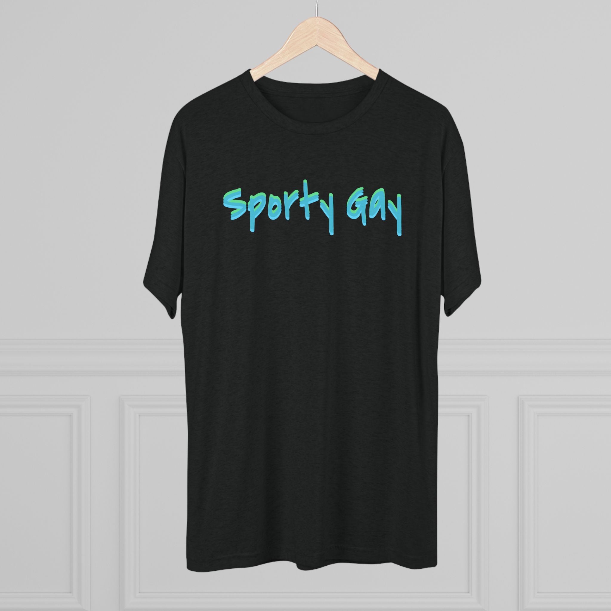 Sporty Gay Black/Blue Tri-blend T-shirt