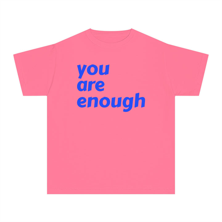 Youth - You Are Enough in Bold Blue T-shirt