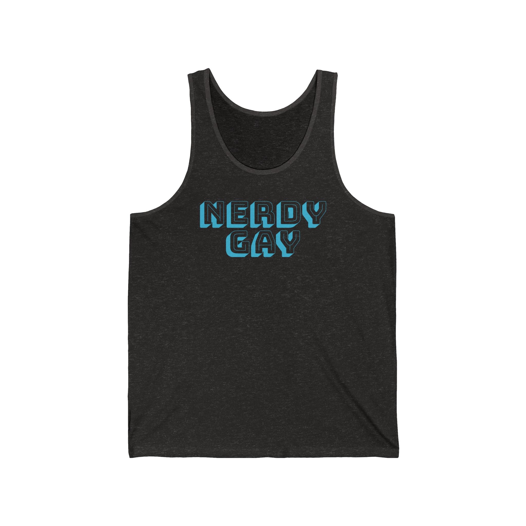 Nerdy Gay Cerulean/Charcoal TriBlend Tank Top