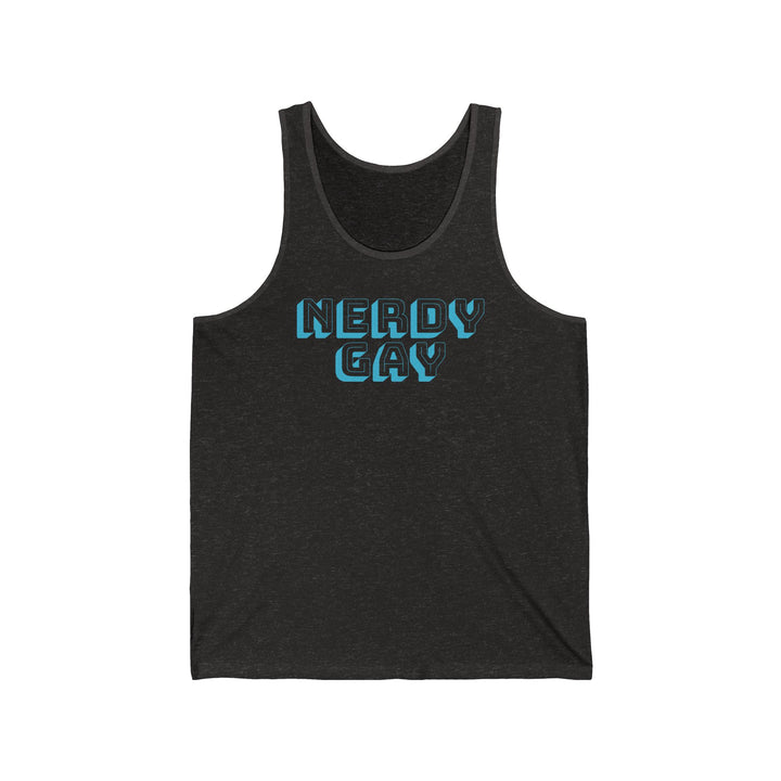Nerdy Gay Cerulean/Charcoal TriBlend Tank Top