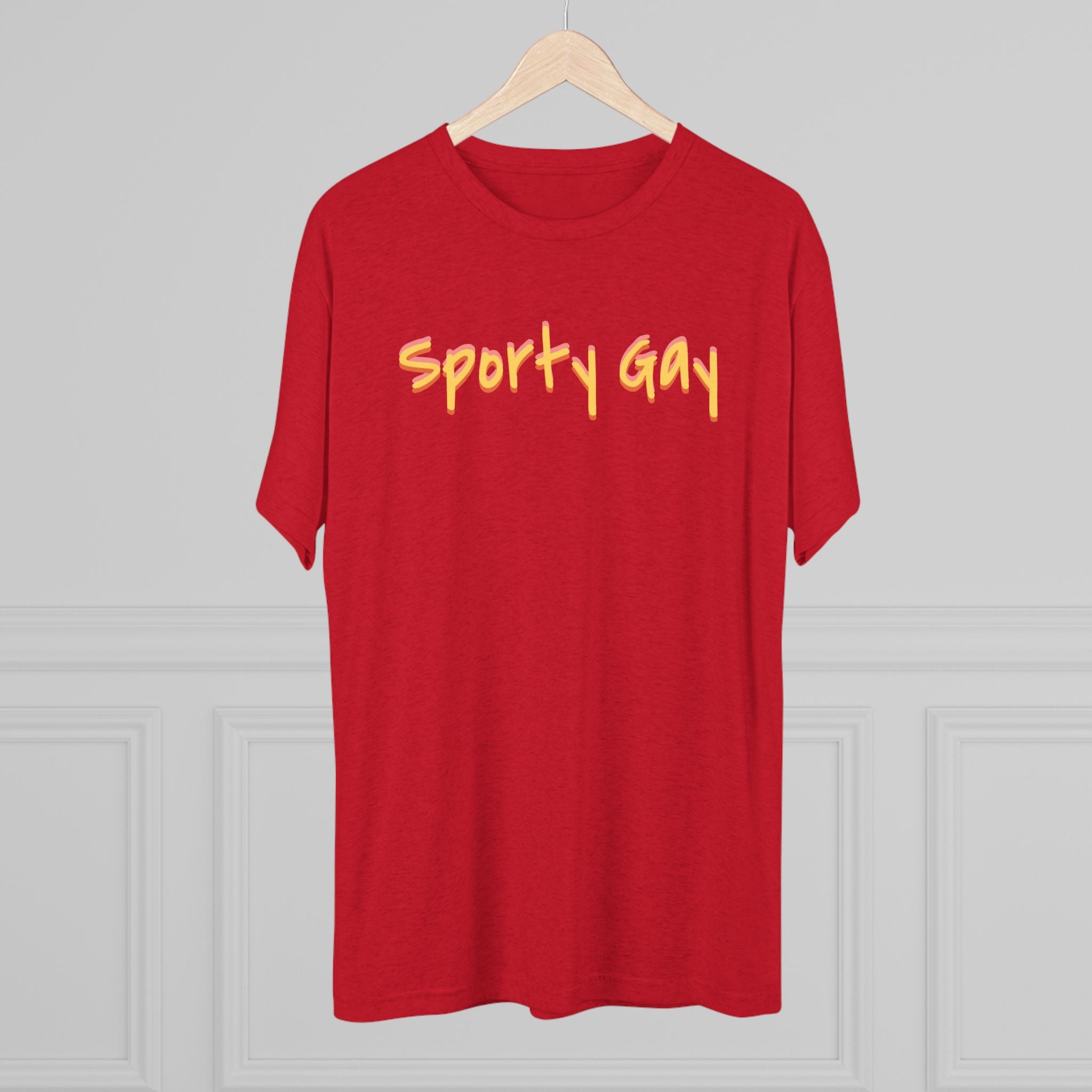 Sporty Gay Red/Yellow Tri-blend T-shirt