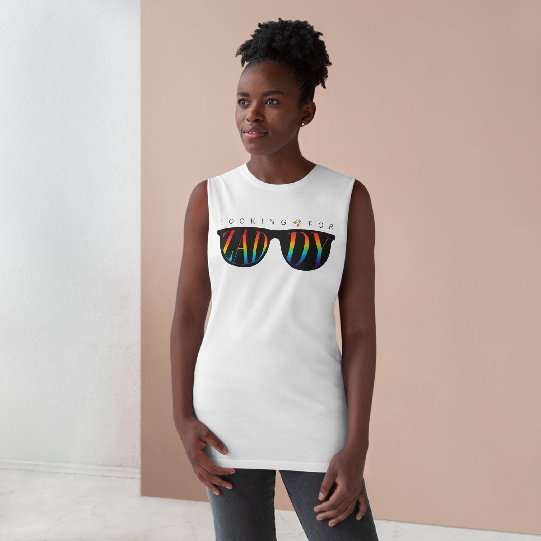 Looking for Zaddy Rainbow Pride Sleeveless Tank