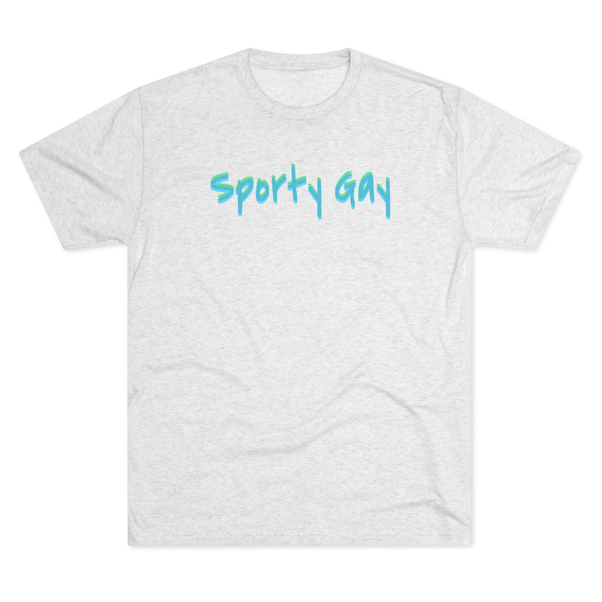 Sporty Gay White Heather/Blue Tri-Blend T-shirt