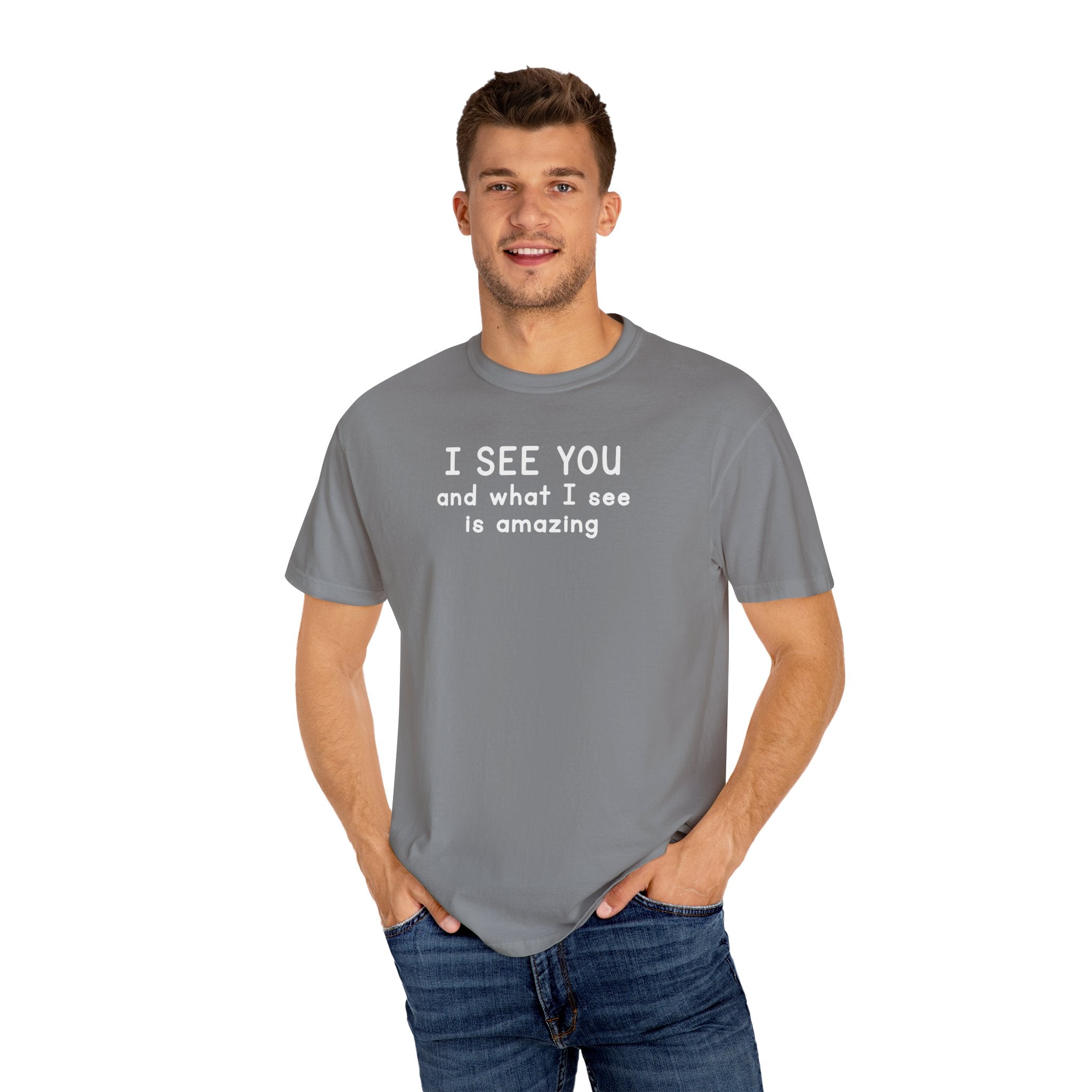 I SEE YOU Bold White 100% Cotton T-Shirt
