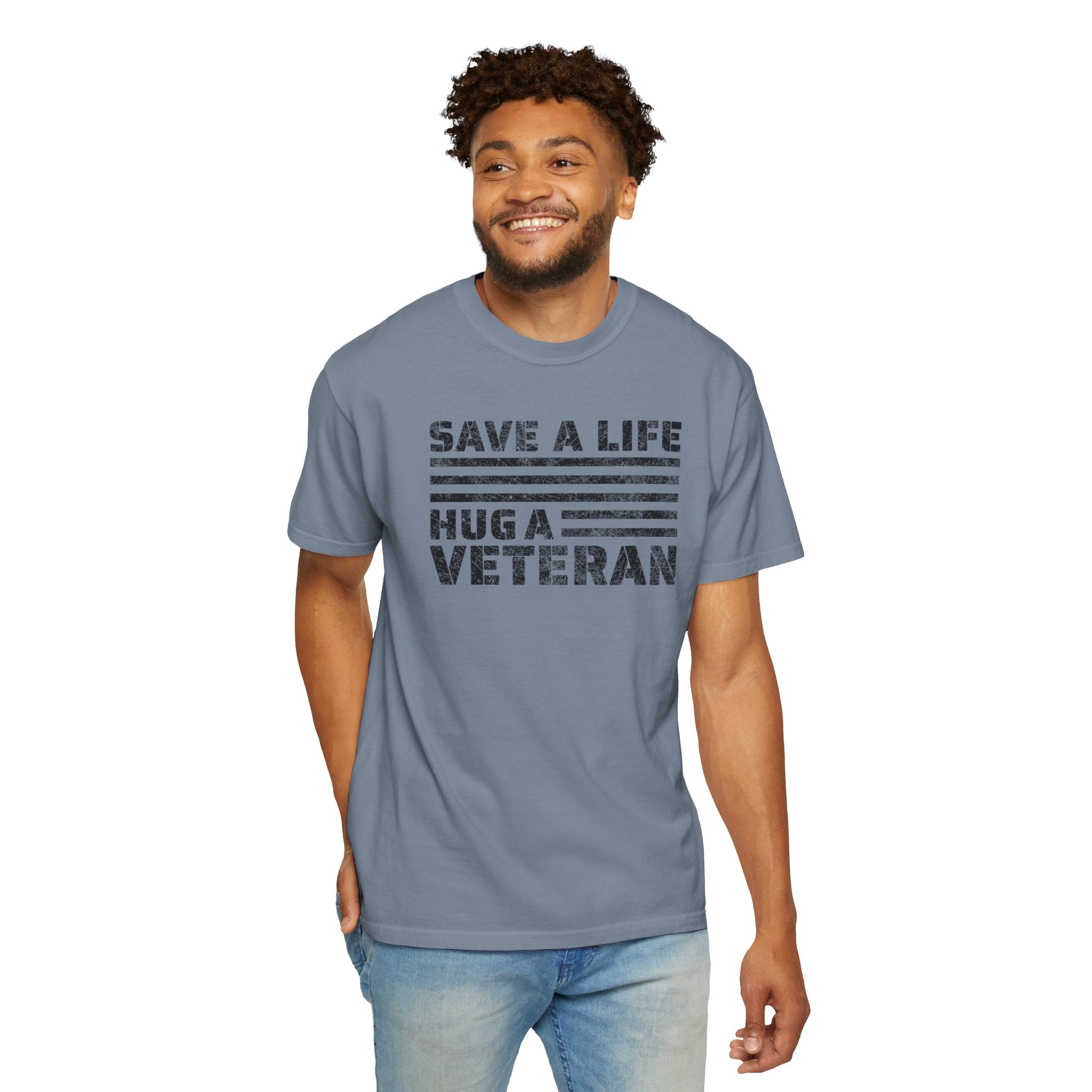 Save A Life; Hug A Veteran - 100% Cotton T-Shirt