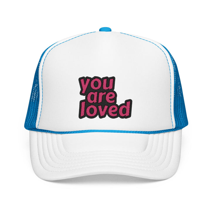 You Are Loved - White/Blue Embroidered Foam Trucker Hat