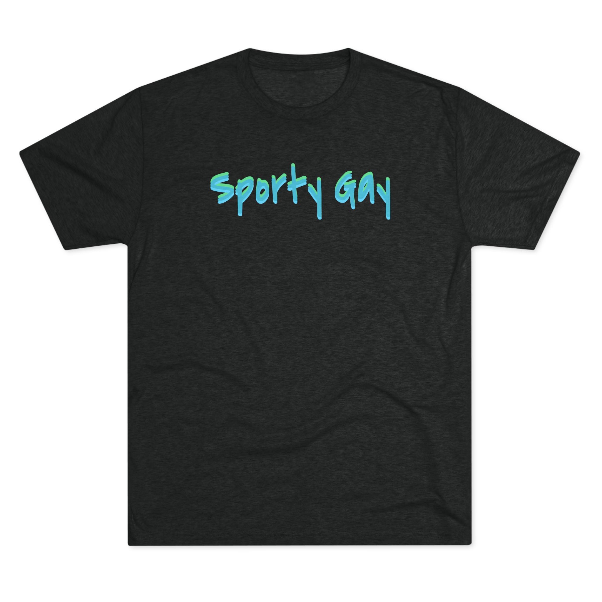 Sporty Gay Black/Blue Tri-blend T-shirt